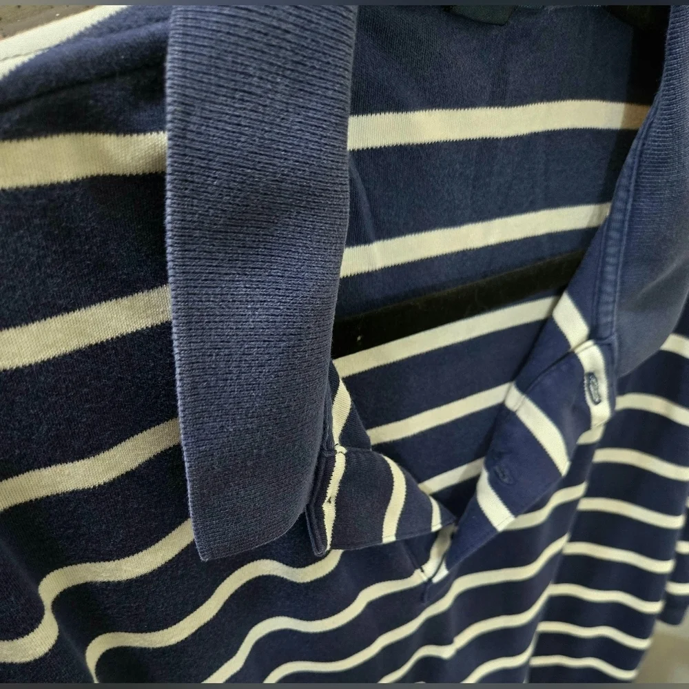 Polo by Ralph Lauren Men's Blue/White Striped Polo Embroidered Logo Classic, XXL